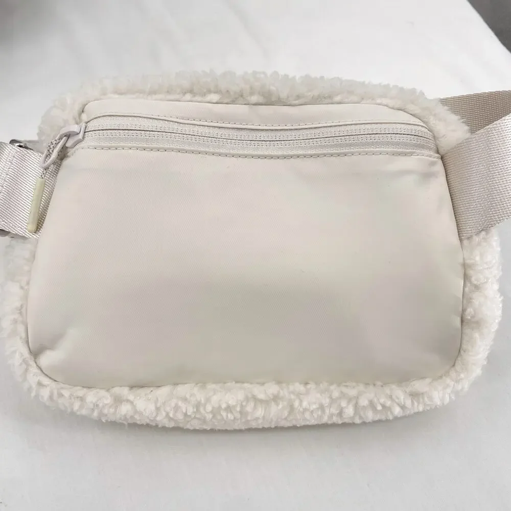 Lululemon Lunar New Year Rabbit Sherpa Belt Bag Cream Bunny Easter Metal Buckle